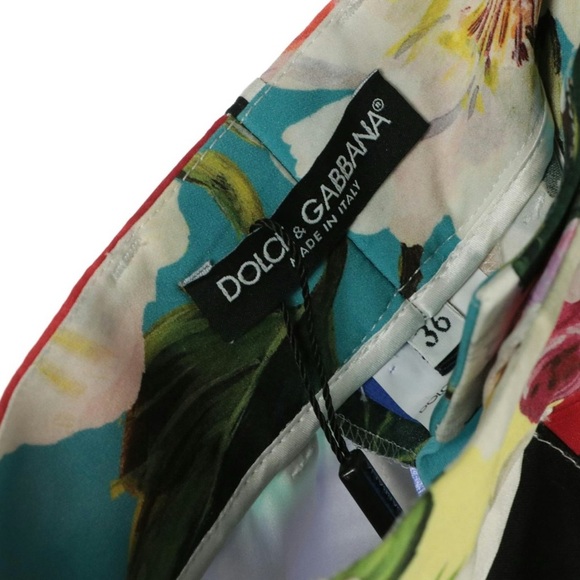 DOLCE & GABBANA Printed Silk Crêpe Wide-Leg Pants Sz 36 NWT - Picture 5 of 10